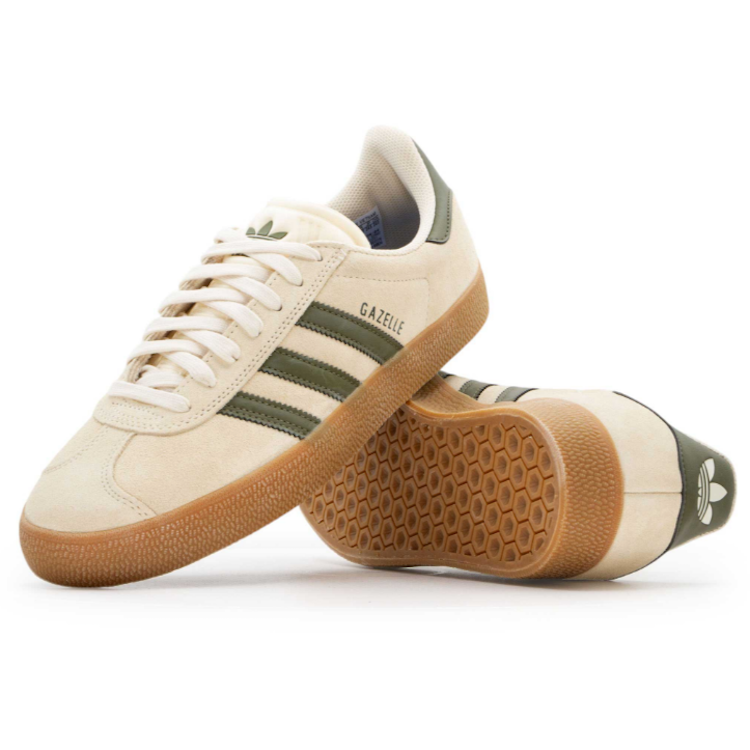 Adidas Skateboarding Gazelle ADV Ecru Tint/Focus Olive/Gum Shoes Flavour Skateshop Adidas Skateboarding Gazelle ADV Ecru Tint/Focus Olive/Gum Shoes Flavour Skateshop