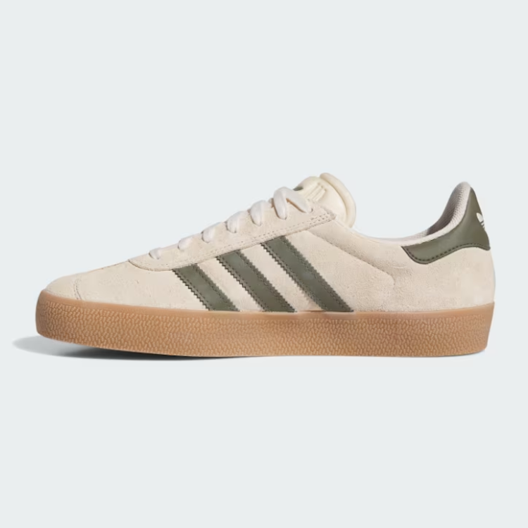 Adidas Skateboarding Gazelle ADV Ecru Tint/Focus Olive/Gum Shoes – Flavour  Skateshop