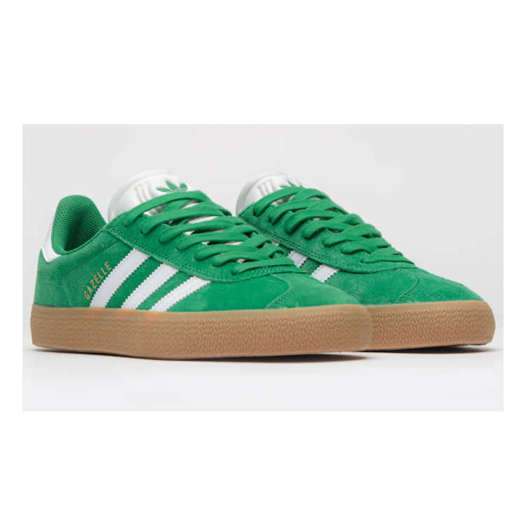 Adidas Skateboarding Gazelle ADV Green/Cloud White/Gold Metallic Shoes –  Flavour Skateshop