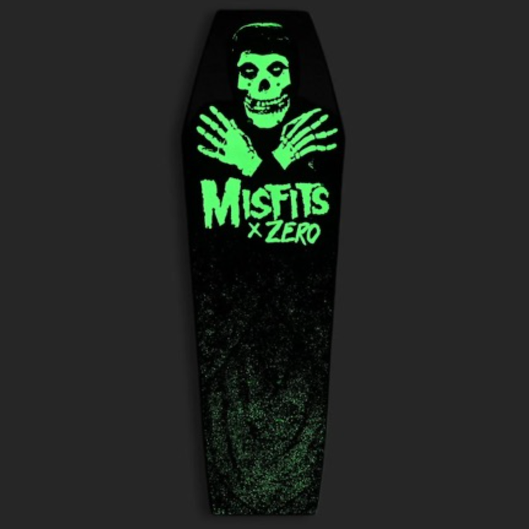Zero Skateboards x Misfits Fiend Coffin GITD Skateboard Deck 9.5