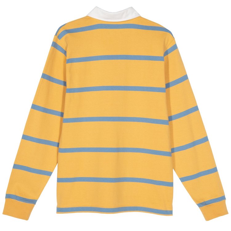 Stussy Hill Stripe L/S Rugby Shirt Gold – Flavour Skateshop