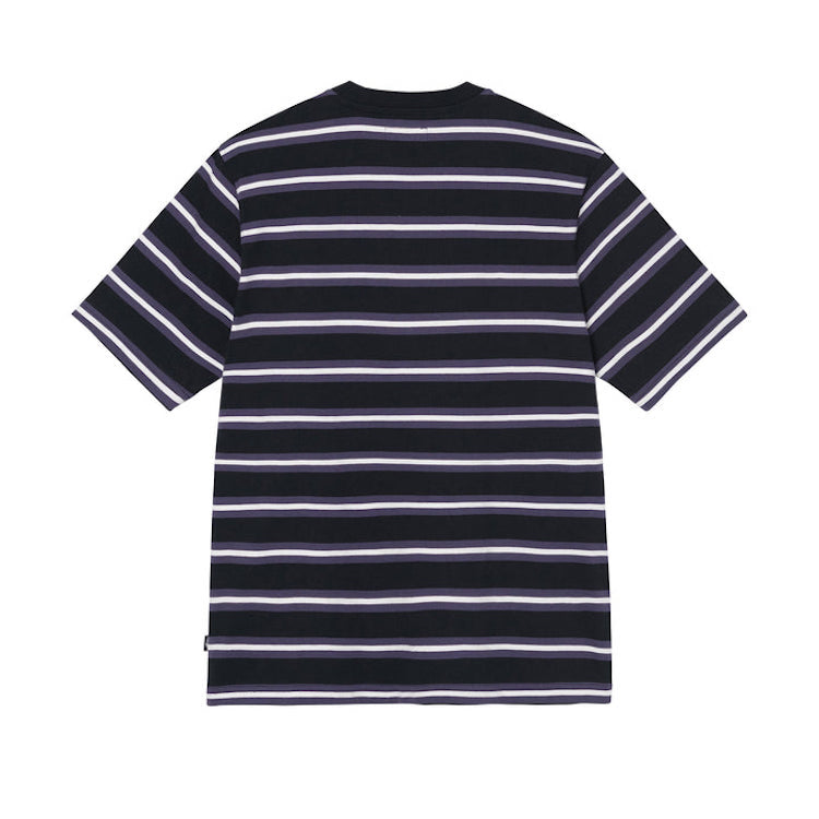 Stussy Multi Stripe S S Crew T Shirt Black