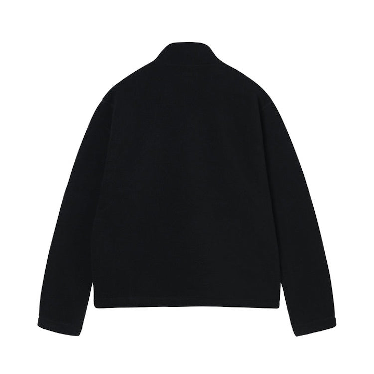 Stussy Basic Logo Half Zip Mock Neck Polar Fleece Sweatshirt Black