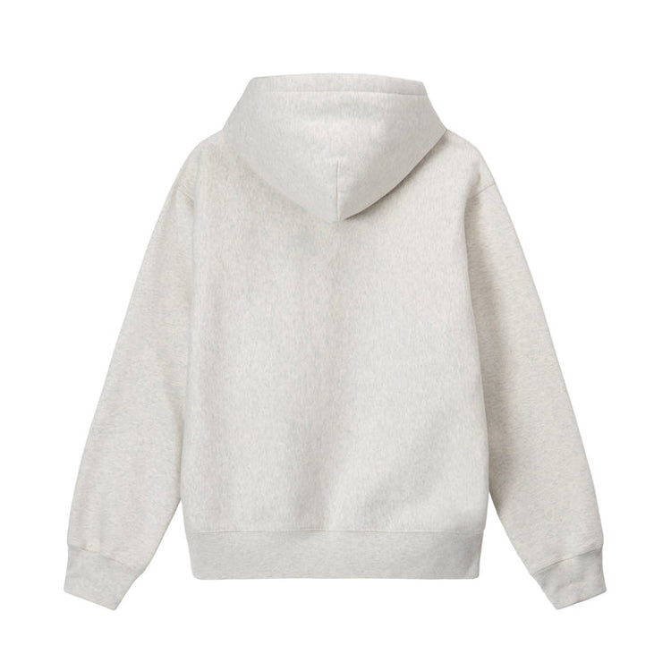 Stussy Stock Logo Applique Hoodie Ash Heather Flavour Skateshop