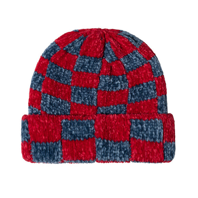 Crochet Checkered Beanie - Black – Feature