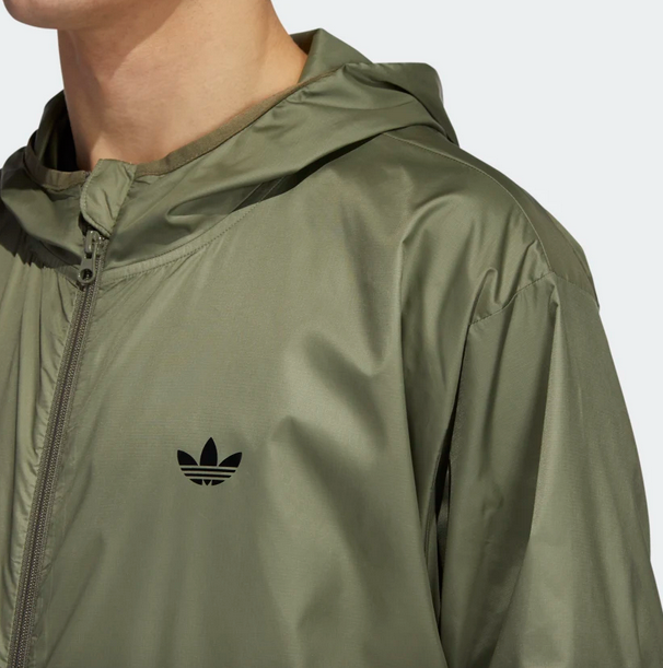 Olive green adidas windbreaker best sale