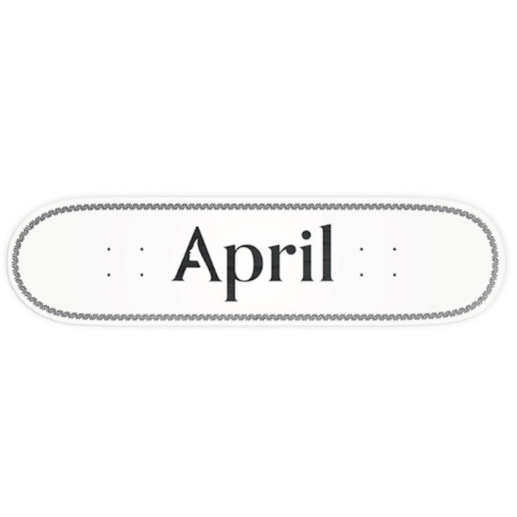 APRIL SKATEBOARDS｜OG LOGO WHITE 8.125 April Skateboard Deck OG Logo White/Red 8.125