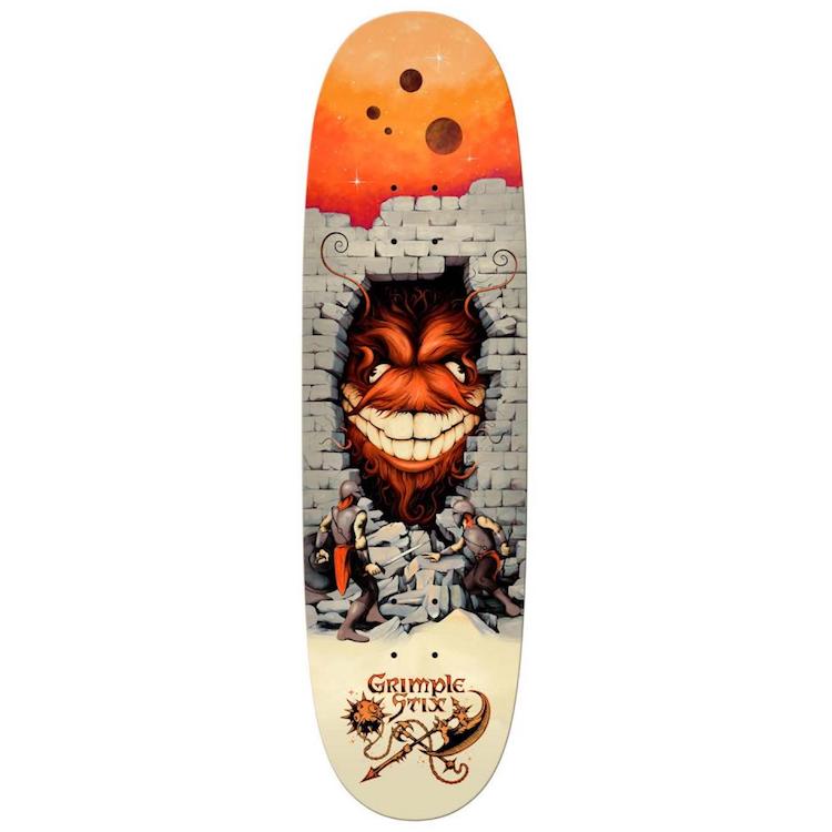 Anti Hero Skateboards Grimple Stix Barbarians Flyer Shape Skateboard Deck 8.75