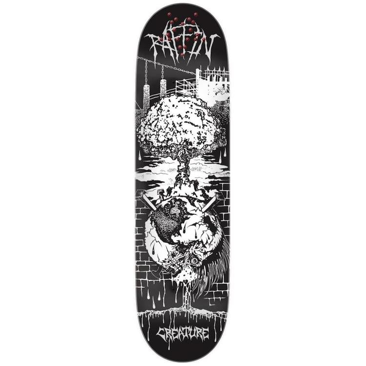 Creature Skateboards Raffin BLKMTL (UV Activated) Black/White Skateboard Deck 8.53