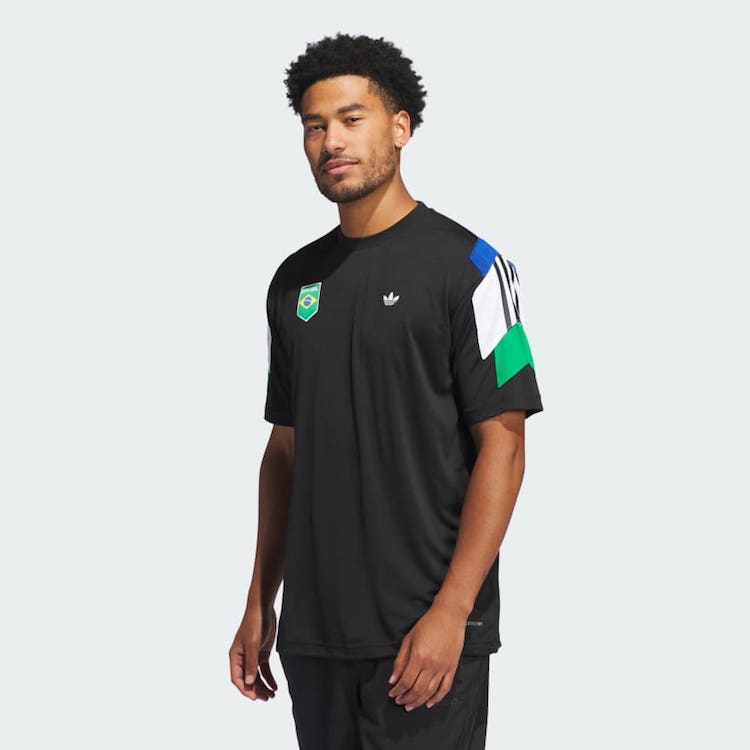Adidas black red & green skate jersey discount