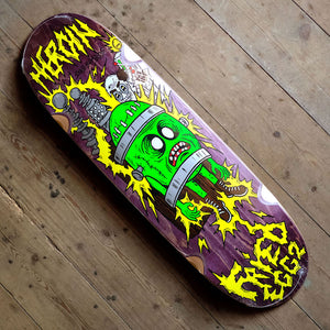 Heroin Skateboards Fried Egg 2 Shaped Skateboard Deck 8.9" (Various Wood Stains)