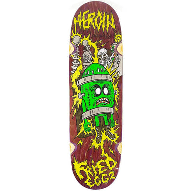 Heroin Skateboards Fried Egg 2 Shaped Skateboard Deck 8.9