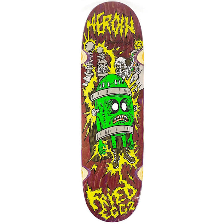 Heroin Skateboards Fried Egg 2 Shaped Skateboard Deck 8.9