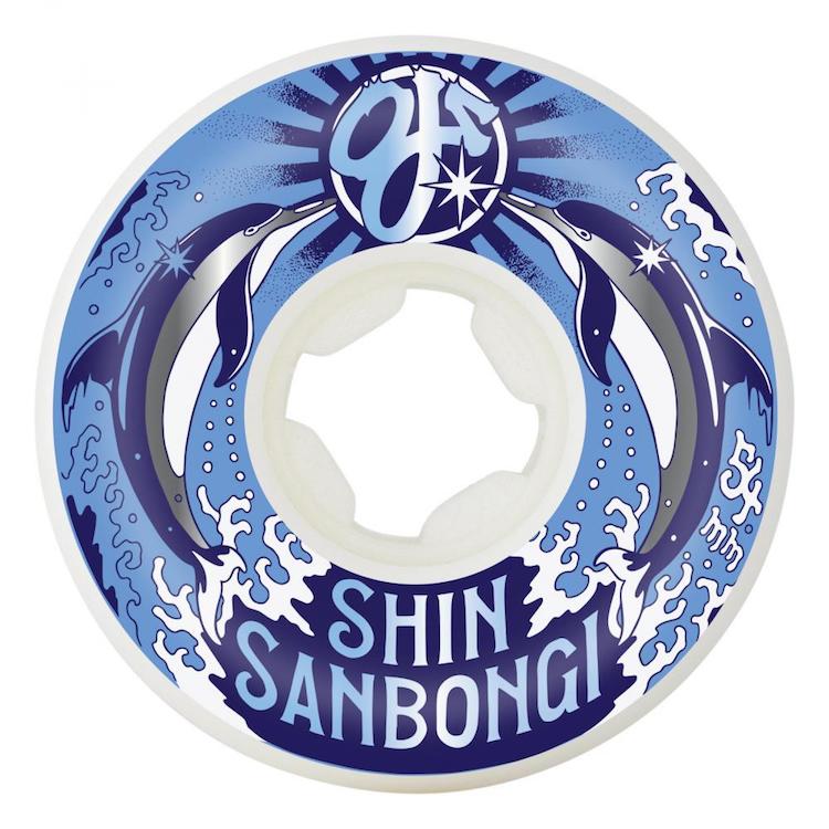 OJ Wheels Mini Combos Shin Sanbongi Dolphins Skateboard Wheels White 99a 54mm