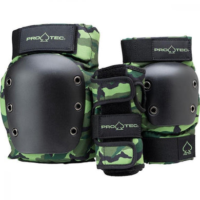 Pro-Tec Street Gear Junior 3-Pack Skateboard Pad Set Camo
