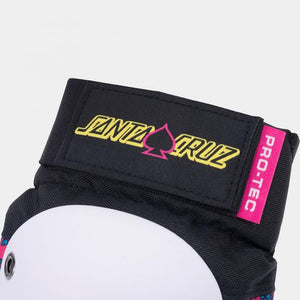 Pro-Tec Street Gear x Santa Cruz Junior 3-Pack Skateboard Pad Set Black/White/Pink