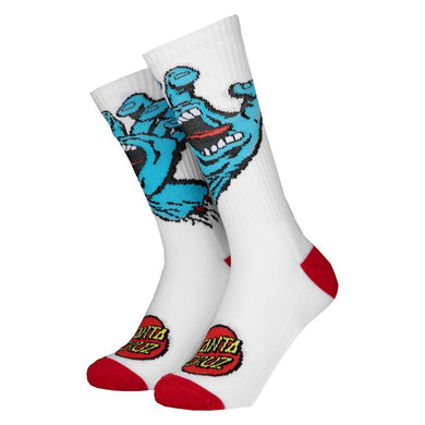 Santa Cruz Screaming Hand Crew Socks White