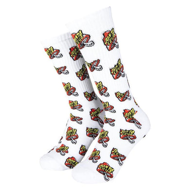 Santa Cruz Toadstool Dot Crew Socks White