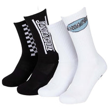 Santa Cruz Finish Line Crew Socks White & Black (2 Pack)