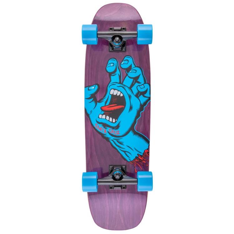 Santa Cruz Classic Screaming Hand Purple Cruiser Complete Skateboard 8.4