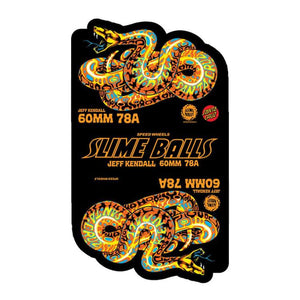 Slime Ball Wheels Jeff Kendall Snake Yellow Skateboard Wheels 95a 60mm