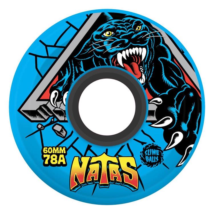 Slime Ball Wheels Natas Kaupas OG Slime Blue Skateboard Wheels 78a 60mm