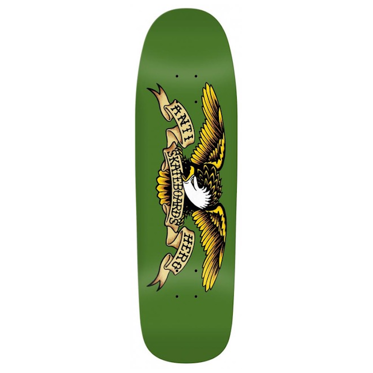 Anti Hero Skateboards Team Eagle Green Giant Shaped Skateboard Deck 9.56