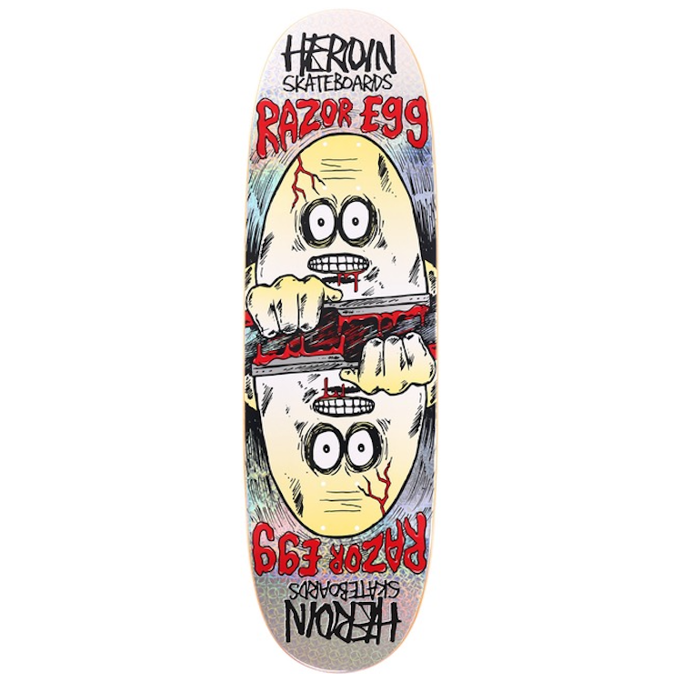 Heroin Skateboards Symmetrical Holo Egg Deck Skateboard Deck 9.5