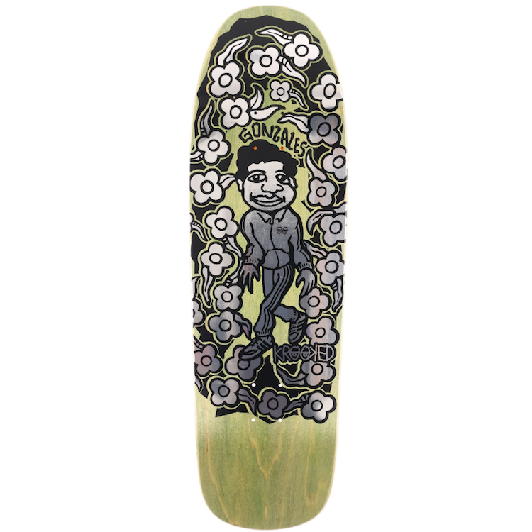 Krooked Skateboards Gonz Sweatpants Foil Custom Shape Skateboard Deck 9.81