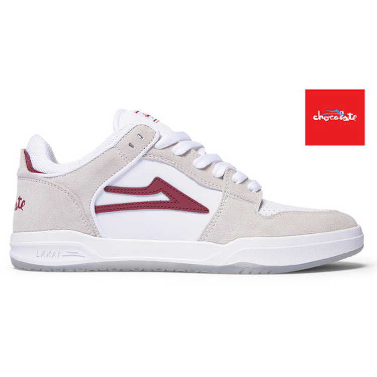 Lakai x Chocolate Telford Low White/Red Shoes