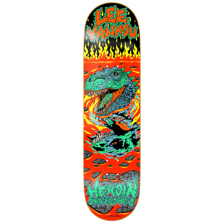 Heroin Skateboards Lee Yankou Dead Reflections Skateboard Deck 8.25