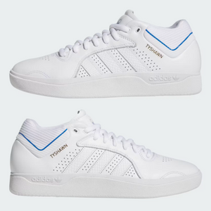 Adidas Skateboarding Tyshawn Cloud White/Blue Bird/Gold Metallic Shoes
