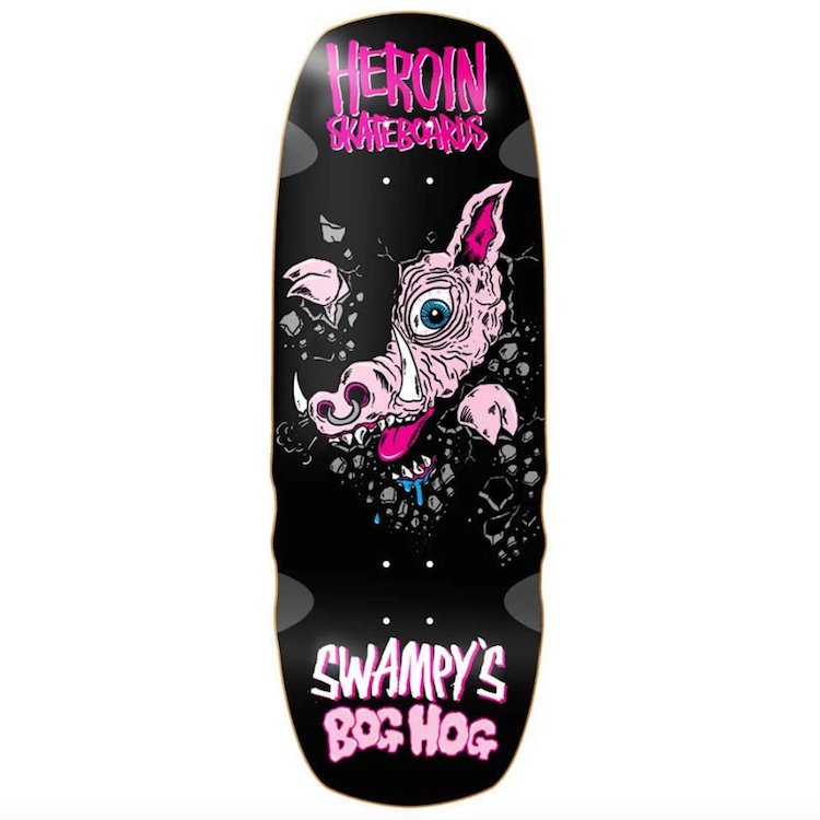 Heroin Skateboards Swampys Bog Hog Skateboard Deck 10.75