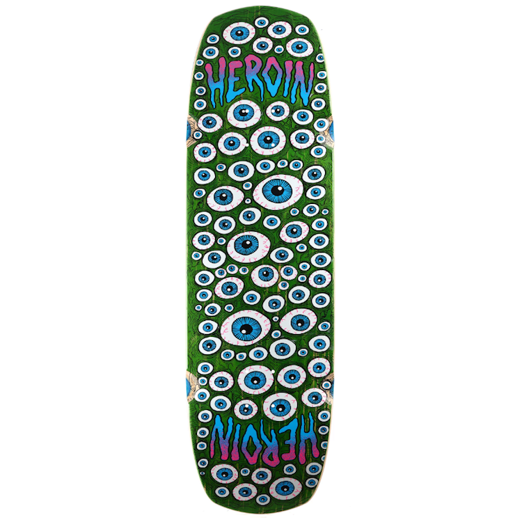 Heroin Skateboards Seeing Double Shovel Skateboard Deck 9.5