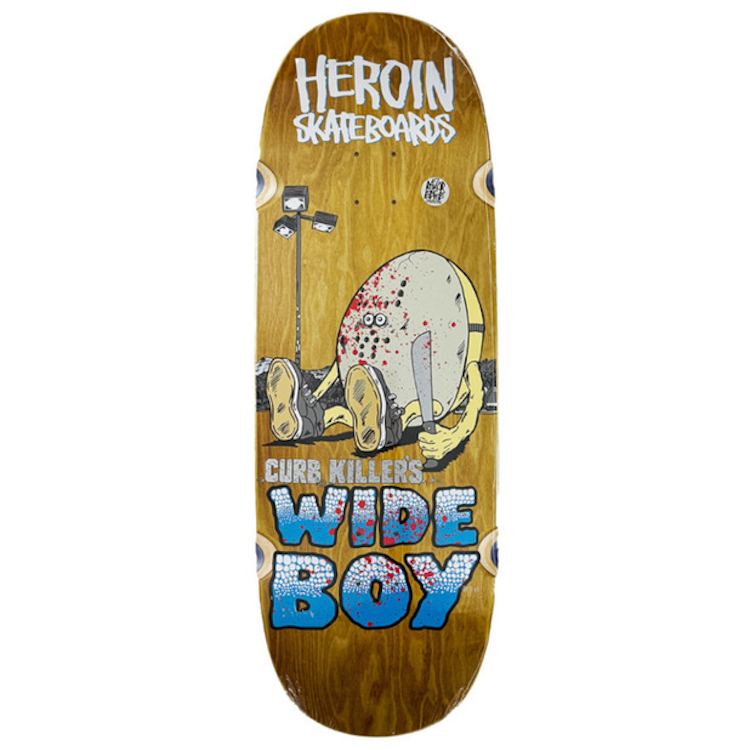 Heroin Skateboards Curb Killer Wide Boy Skateboard Deck 10.75