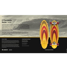 Arbor x Carver C7 Surfskate Jordan Brazie Yellow/Red Complete Skateboard 10"x 33"