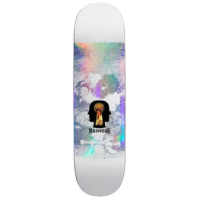 Madness Skateboards Distortion R7 Holographic White Skateboard Deck 8.375