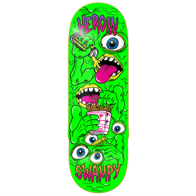 Heroin Skateboards Swampy Mutate Or Die Skateboard Deck 10.25