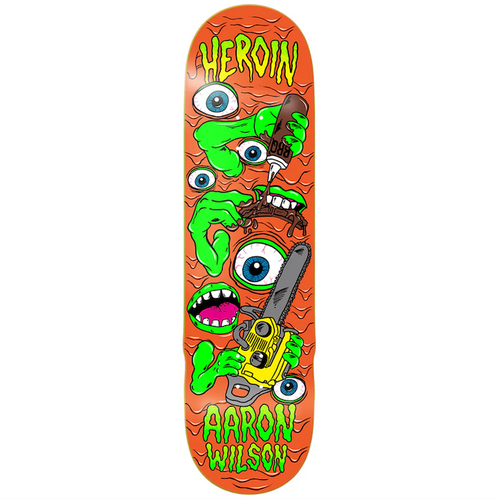 Heroin Skateboards Aaron Wilson Mutate Or Die Skateboard Deck 8.5