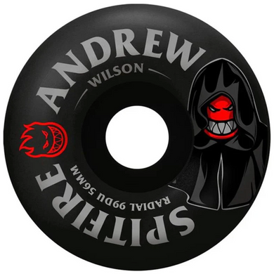 Spitfire Wheels Formula Four Radial Andrew Wilson Burn Squad Black Skateboard Wheels 99a 56mm
