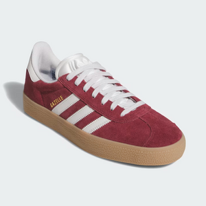 Adidas Skateboarding Gazelle ADV Shadow Red/Crystal White/Gold Metallic Shoes