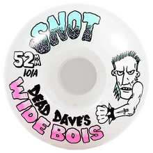 Snot Wheel Co Dead Dave Wide Boys White Skateboard Wheels 101a 52mm