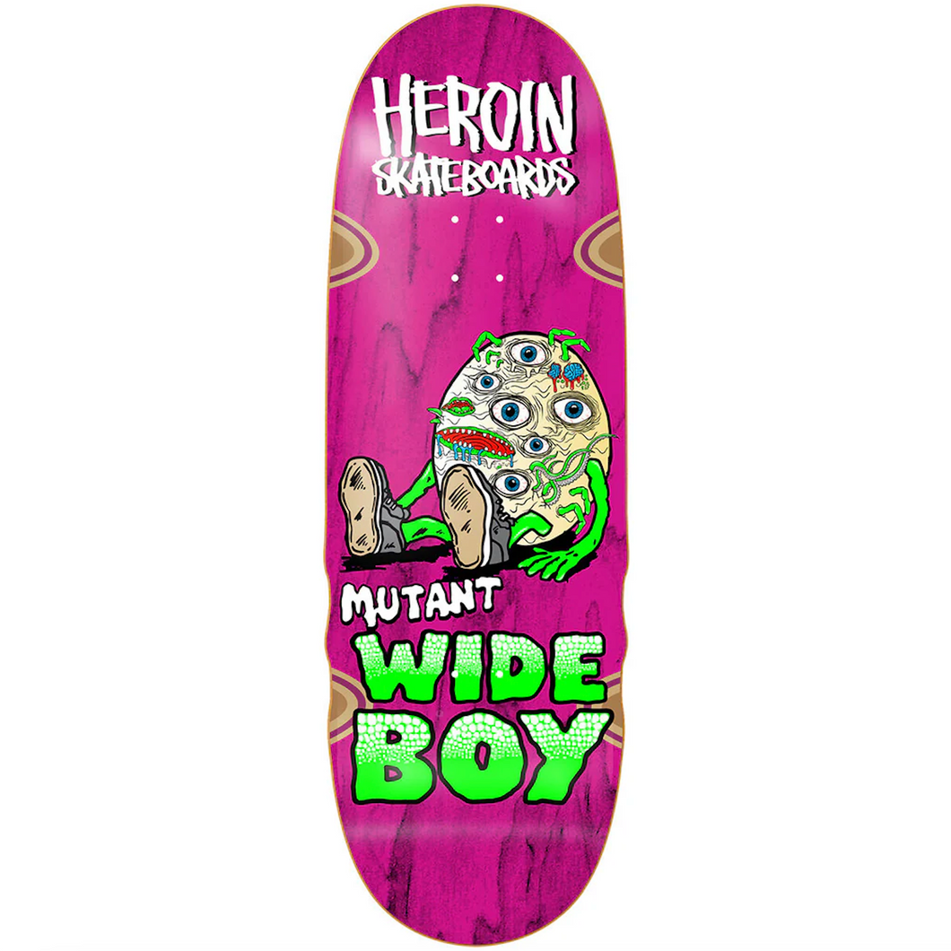 Heroin Skateboards Mutant Wide Boy Skateboard Deck 10.4