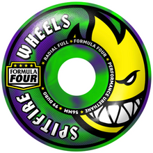 Spitfire Wheels Formula Four Radial Full Team Colours Neon Green/Purple Skateboard Wheels 99a 56mm