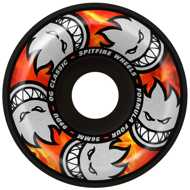 Spitfire DEMONGATE 56mm99a ウィール 4個セット Spitfire Wheels Formula Four OG Classic Team Multiball Black