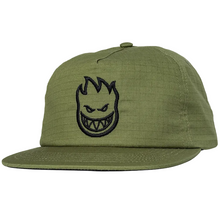 Spitfire Bighead Embroidered Olive Ripstop Snapback Cap