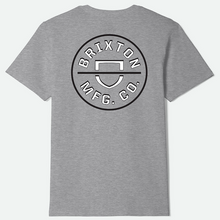 Brixton Crest II Standard S/S T-Shirt Heather Grey/White/Black