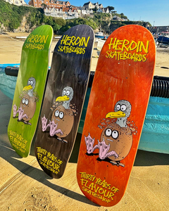 Heroin Skateboards x 30 Years of Flavour Seagull Egg Skateboard Deck 9.125" (Various Wood Stains)
