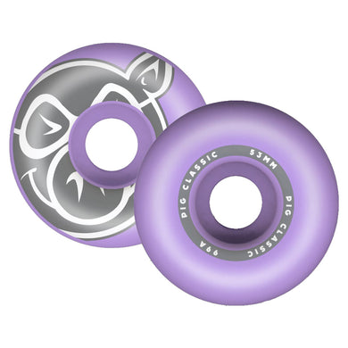 Pig Wheels Pig Head Classic Skateboard Wheels 99a 53mm Purple