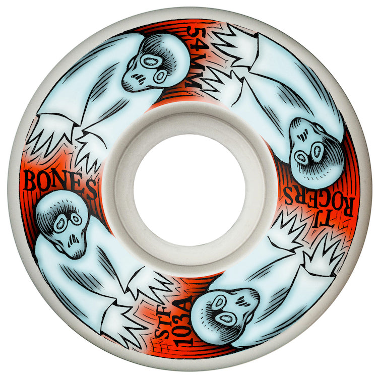 Bones Wheels STF TJ Rogers Whirling Specters V3 Slims Skateboard Wheels 103a 54mm